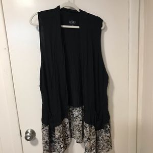 Logo rayon span black vest